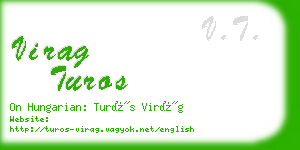 virag turos business card